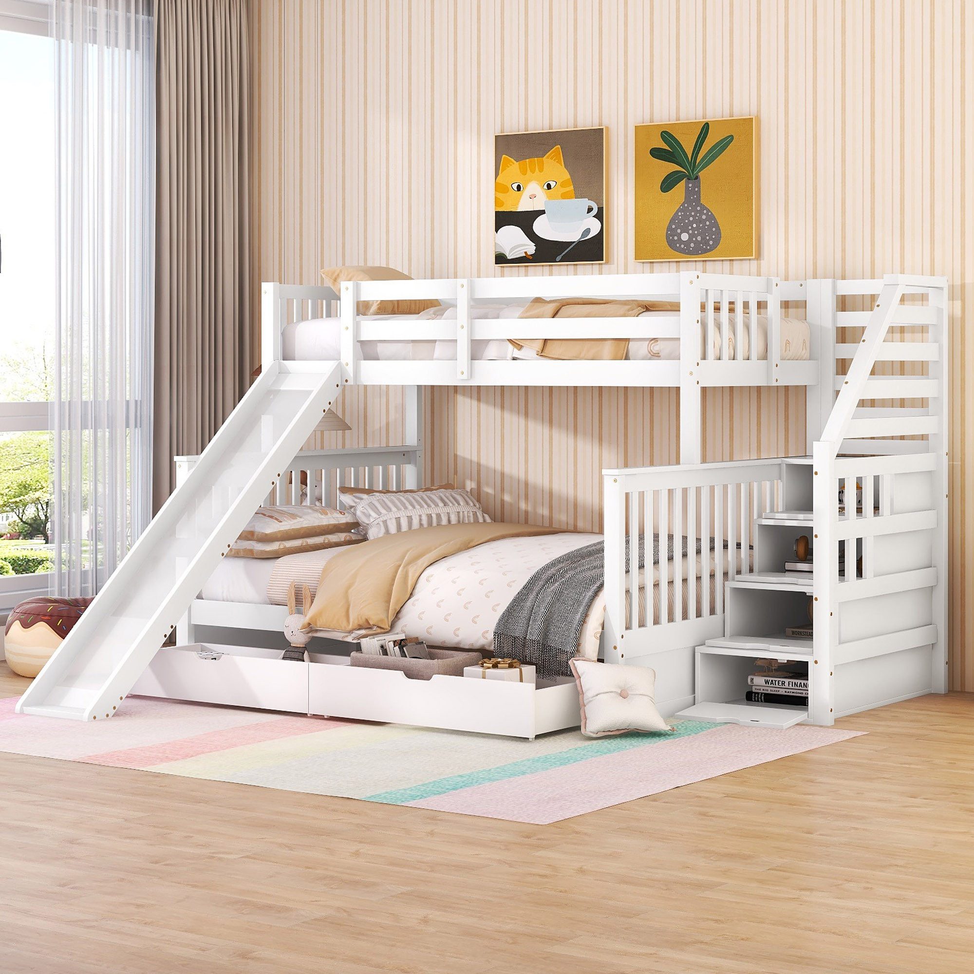 OKWISH Etagenbett Etagenbett mit Schubladen, Kinderbett günstig online kaufen