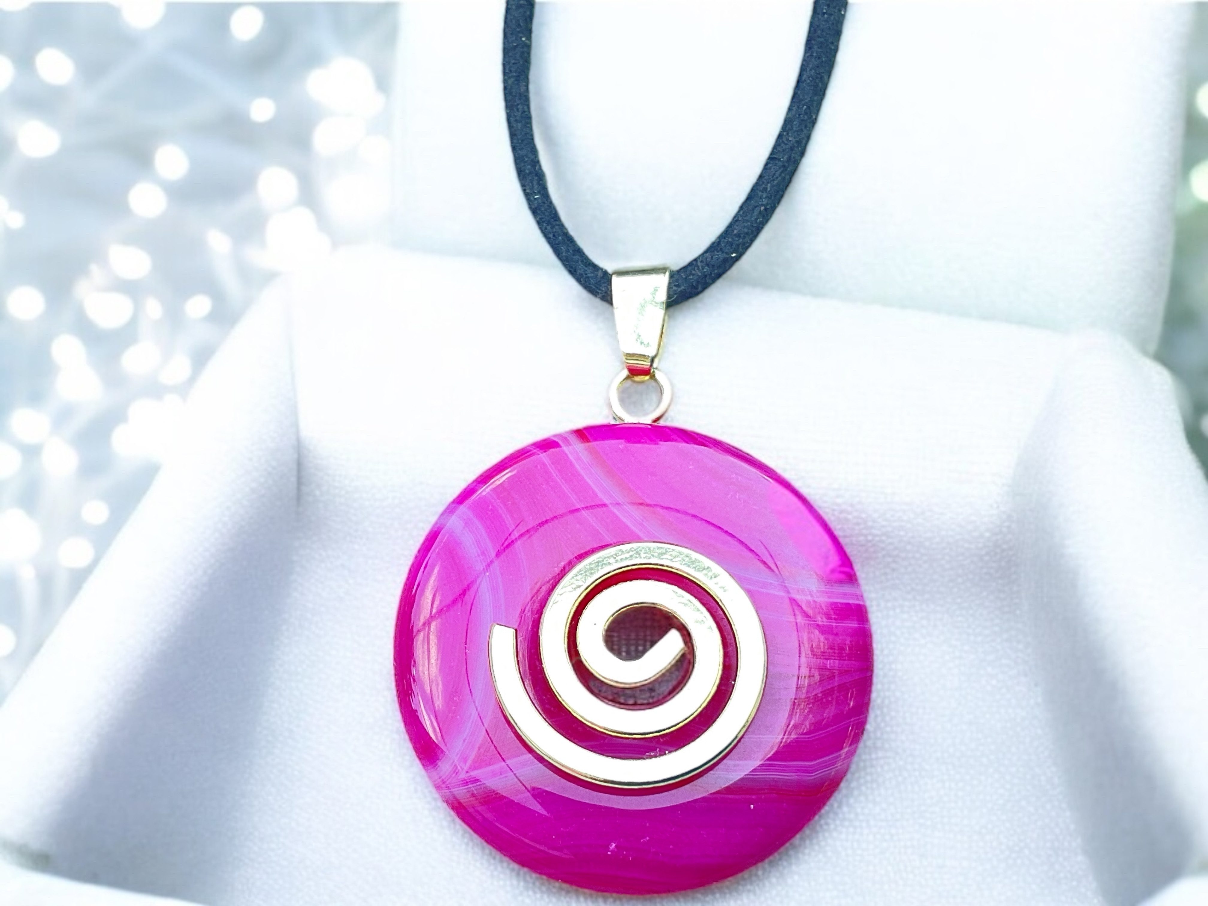 Steinfixx® Lange Kette echter Edelsteindonut 30 günstig online kaufen