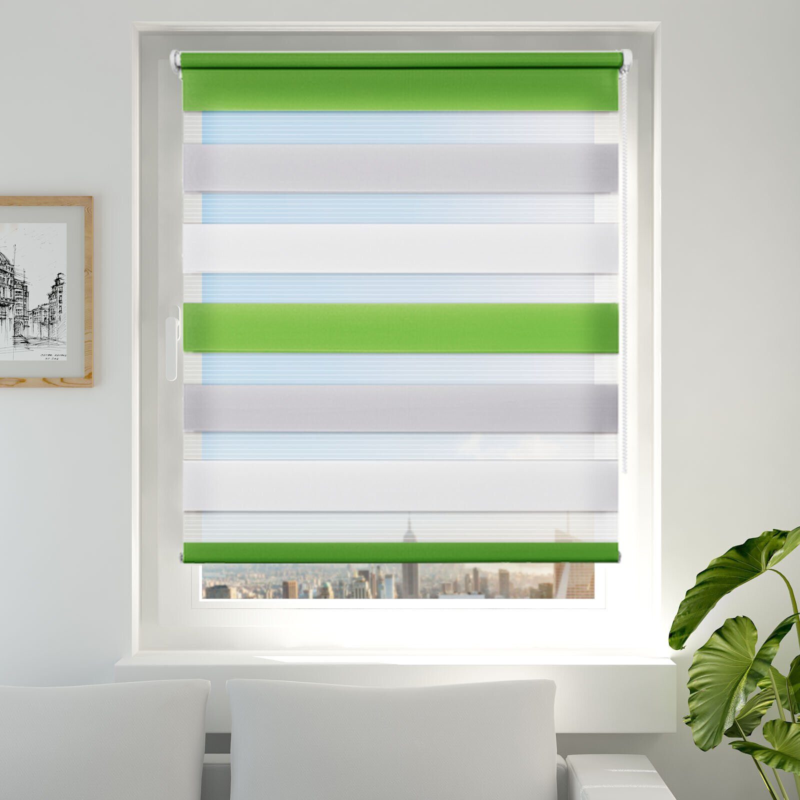 Doppelrollo ohne Bohren 130cm/150cm/230cm, OUBO, freihängend, verspannt, Kl günstig online kaufen