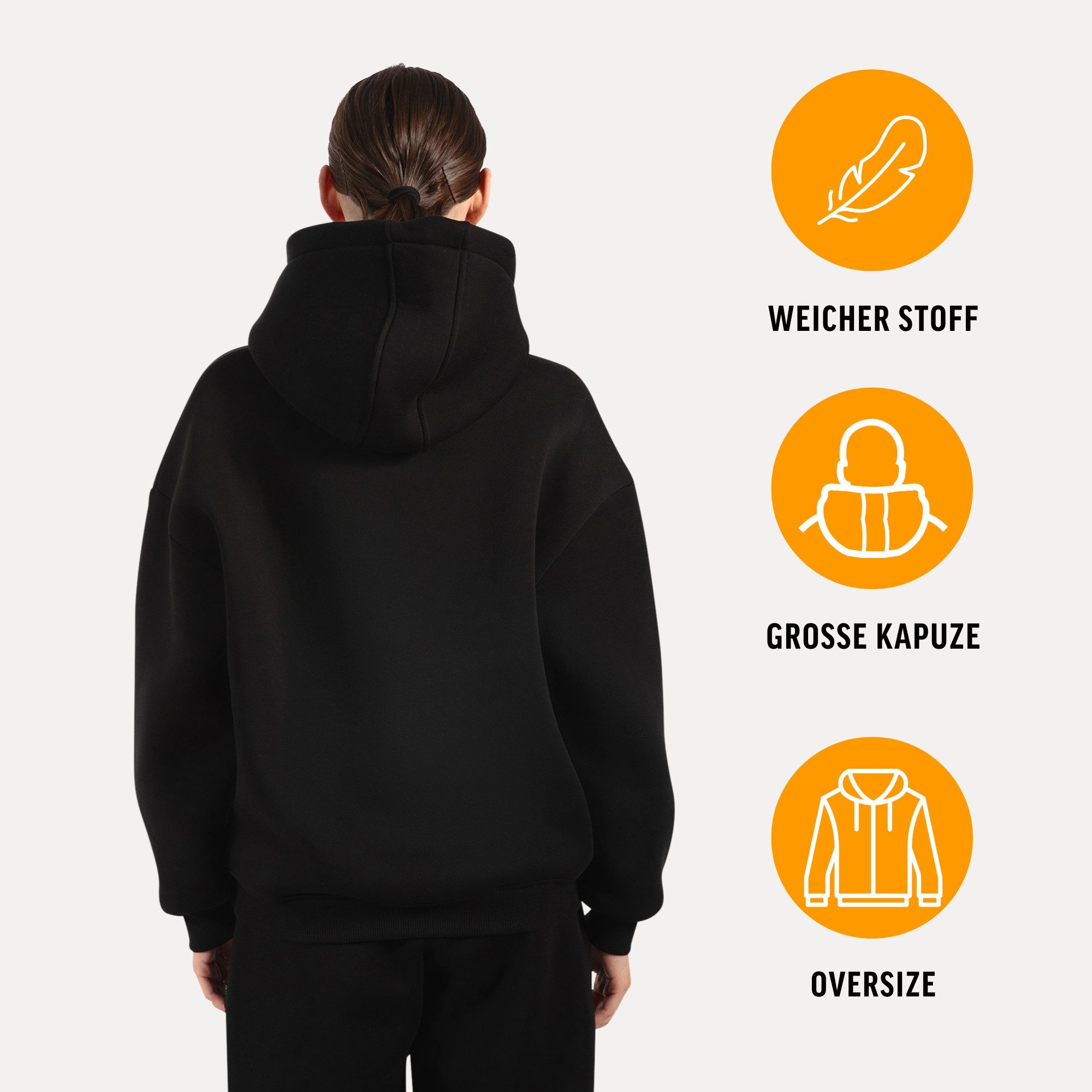 Smilodox Hoodie Lyanna, Oversize Kapuzenpullover Langarm Sweatshirt, weicher Stoff Kängurutasche Bündchen Pulli warm und bequem Streetstyle Alltag