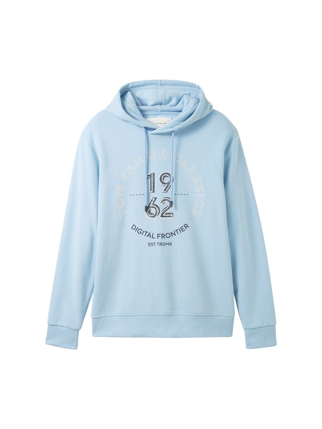 Blue TAILOR Baumwollmix Hoodie aus Middle PRINTED Out Washed 32245 TOM