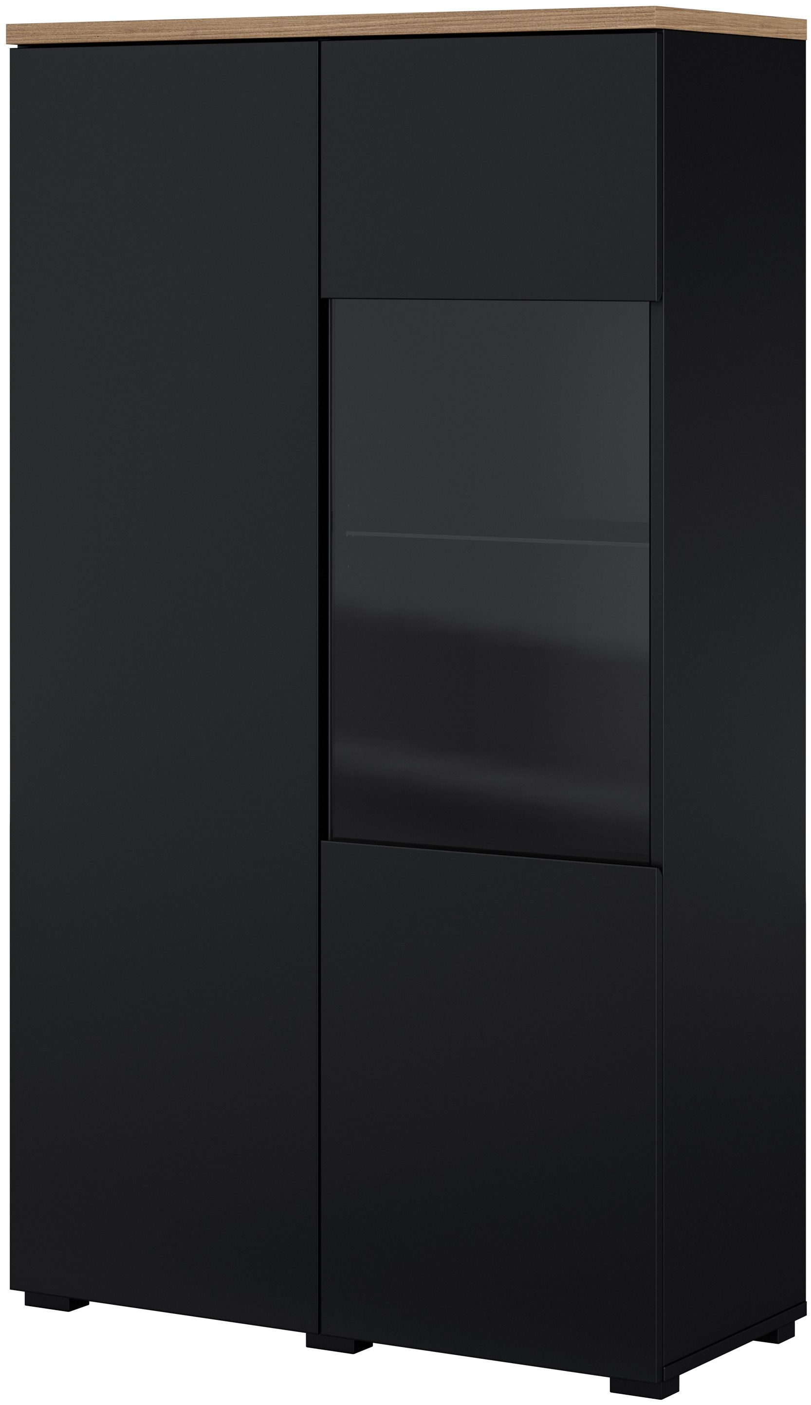 OTTO home Vitrine Modo, Breite 80 cm, moderner griffloser Vitrineschrank Vitrine mit viel Stauraum, Einlegeböden verstellbar, Glastür
