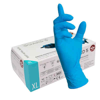 GUARD 5 Einweghandschuhe 100er Box blaue Einweghandschuhe / Einmalhandschuhe (Art.118311) beidseitig tragbar, Puderfrei