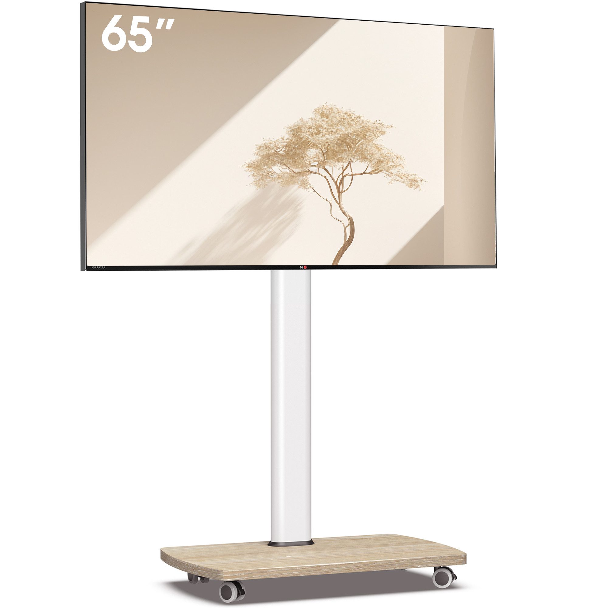 AOKCOS TV-Ständer, (bis 65 Zoll, mit Holzbasis)