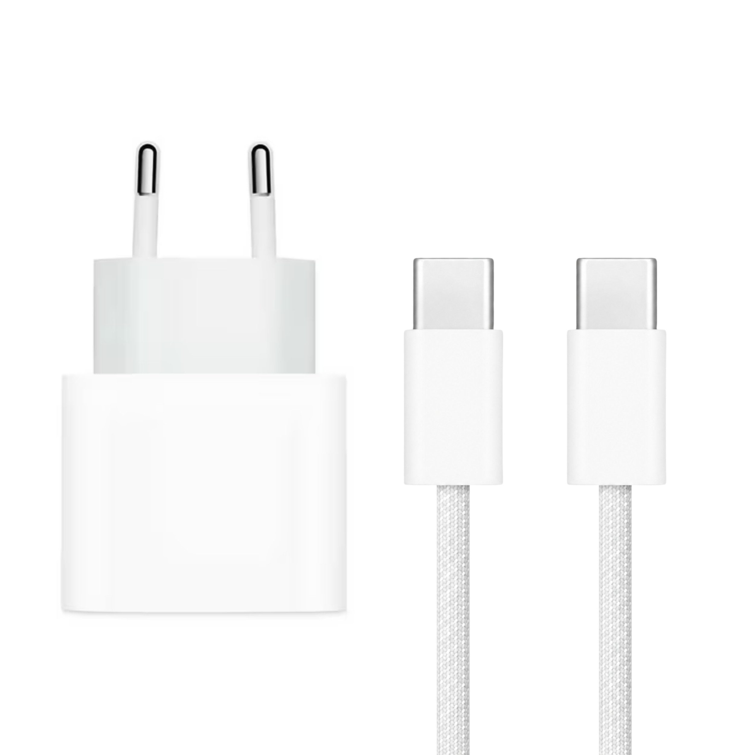 PlugUp Ladegerät mit iPhone USB-C Ladekabel iPhone 15 16 17 Pro Max Air Plus USB-Ladegerät (2220 mA, Set, 1-tlg., 2-teiliges Set, 20W USB-C Schnellladegerät für iPhone 15 16 17 Pro Max Air Mini Plus)