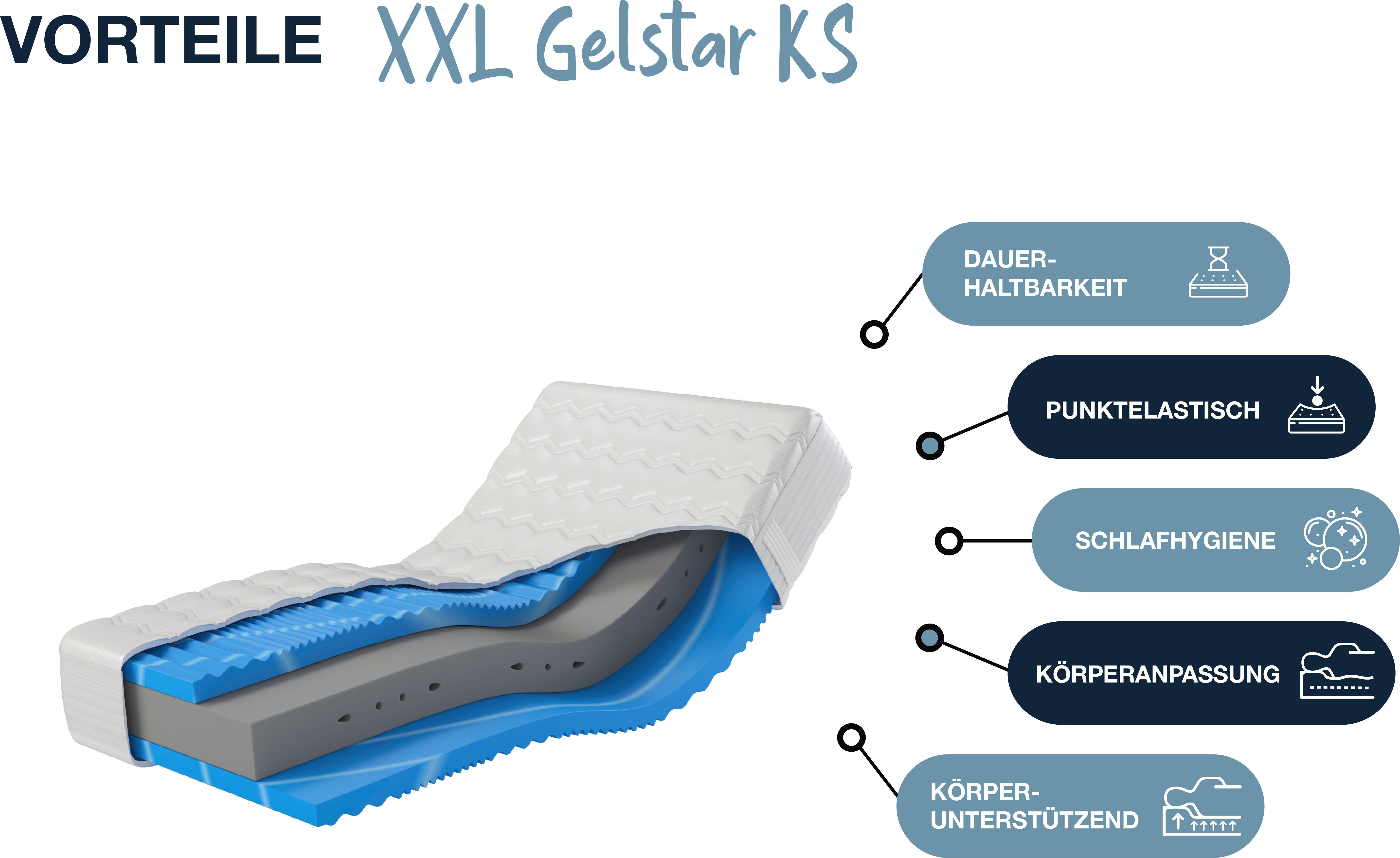 Kaltschaummatratze XXL KS, cm Schlafsysteme, (1-tlg) Gelstar Hn8 25 hoch