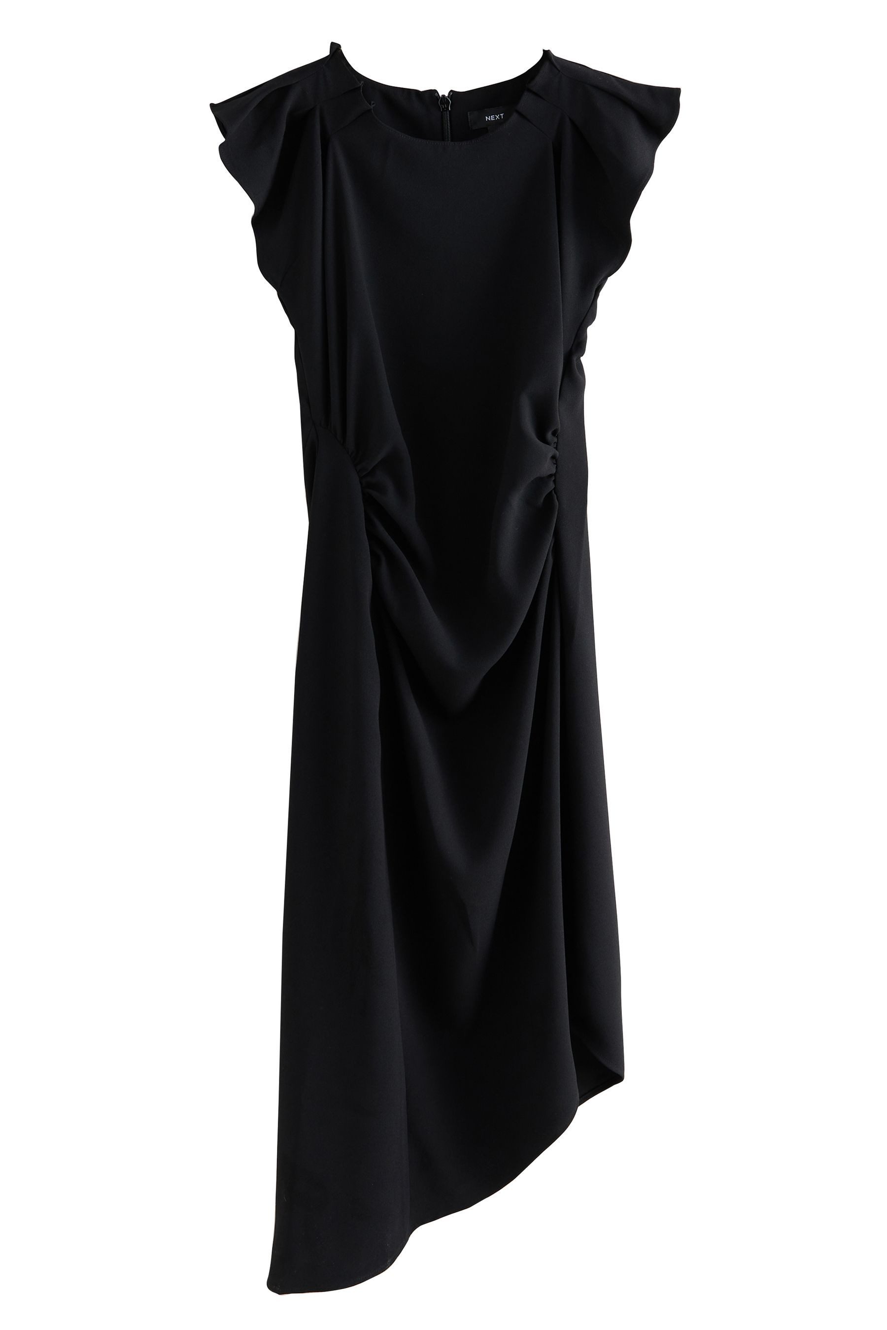 Next Midikleid Kurzärmeliges Midikleid mit Rüschen (1-tlg)