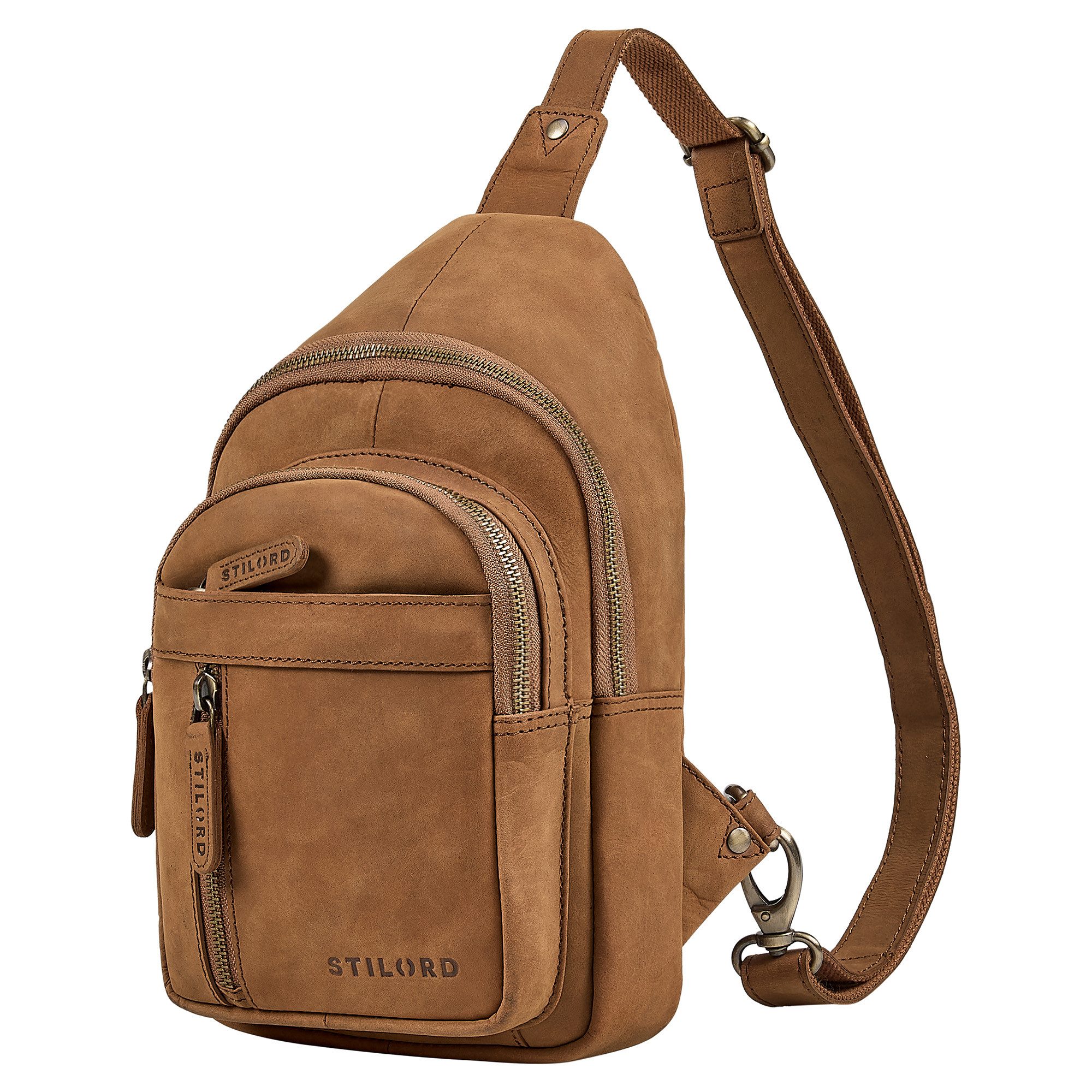 STILORD Handtasche "Montego" 2-in-1 Sling Bag aus Echtleder für Herren