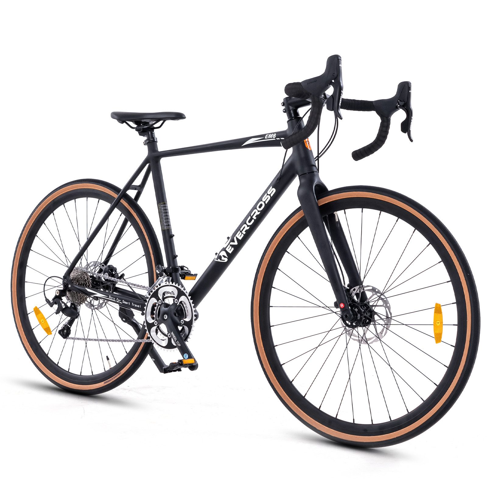 EVERCROSS TECH Rennrad 700C, Alu Gravelbike 16 Gang-Schaltung, Damen, Herren, 16 Gang, Kettenschaltung, Felgenbremse, Gewicht nur 12 kg