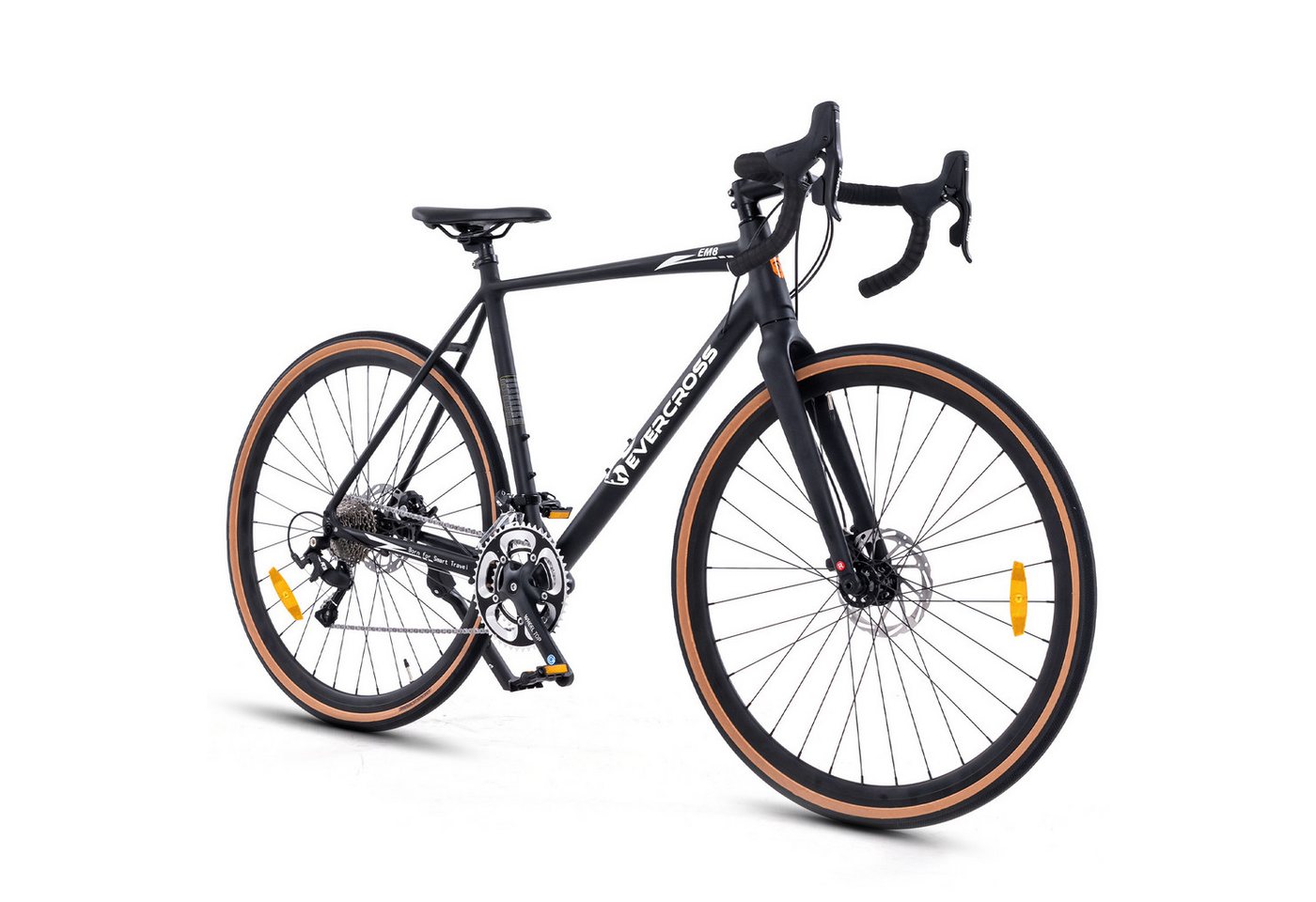EVERCROSS TECH Rennrad EM8, 700C, Alu Gravelbike 16 Gang-Schaltung, Damen, Herren, 16 Gang, Kettenschaltung, Felgenbremse, Gewicht nur 12 kg
