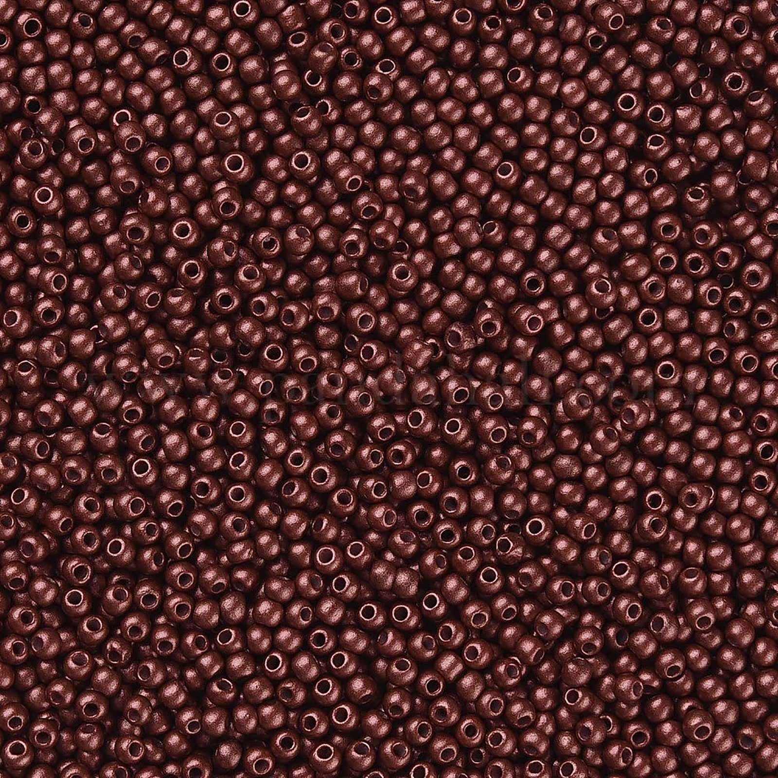 maDDma Bastelperlen 50g Rocailles Glasperlen ca. 2,3x1,5mm 1mm Bohrung Perlen Schmuck, dunkelkupfern