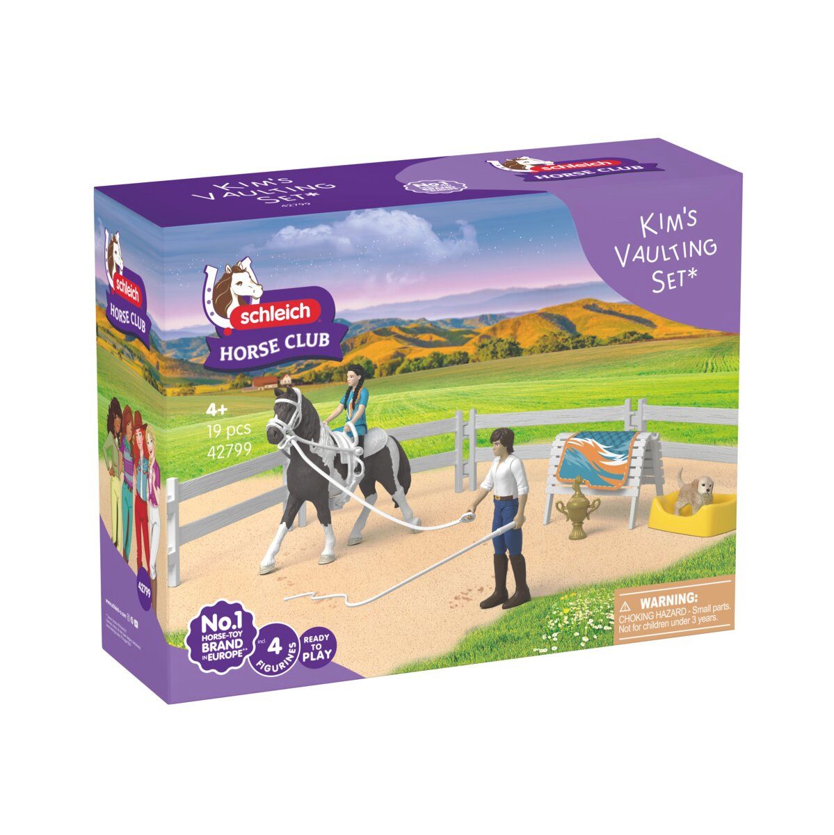 Schleich® Spielwelt HORSE CLUB, Kim's Voltigier Set (42799), (19-tlg)