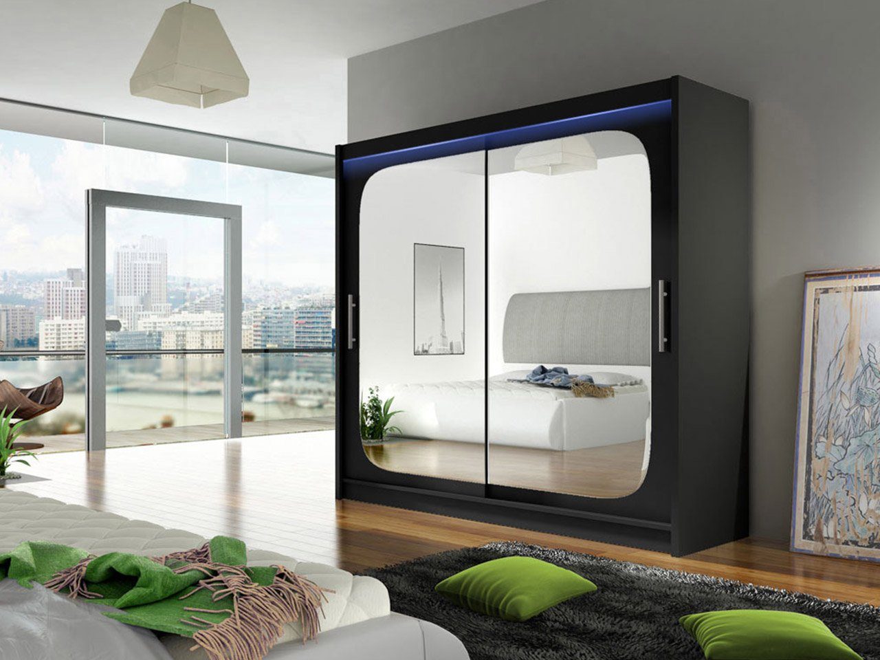 MIRJAN24 Kleiderschrank London VIII (mit Schiebetüren, günstig online kaufen