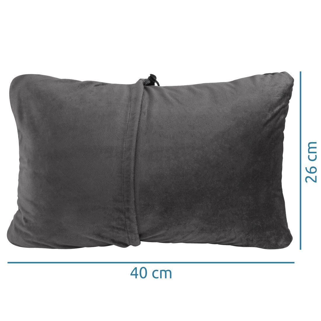yourGEAR Visko-Kissen yourGEAR Memory Foam Reisekissen - komprimierbares Outdoor Kissen 40x26x15cm mit Visco-Schaumflocken & Velour Bezug