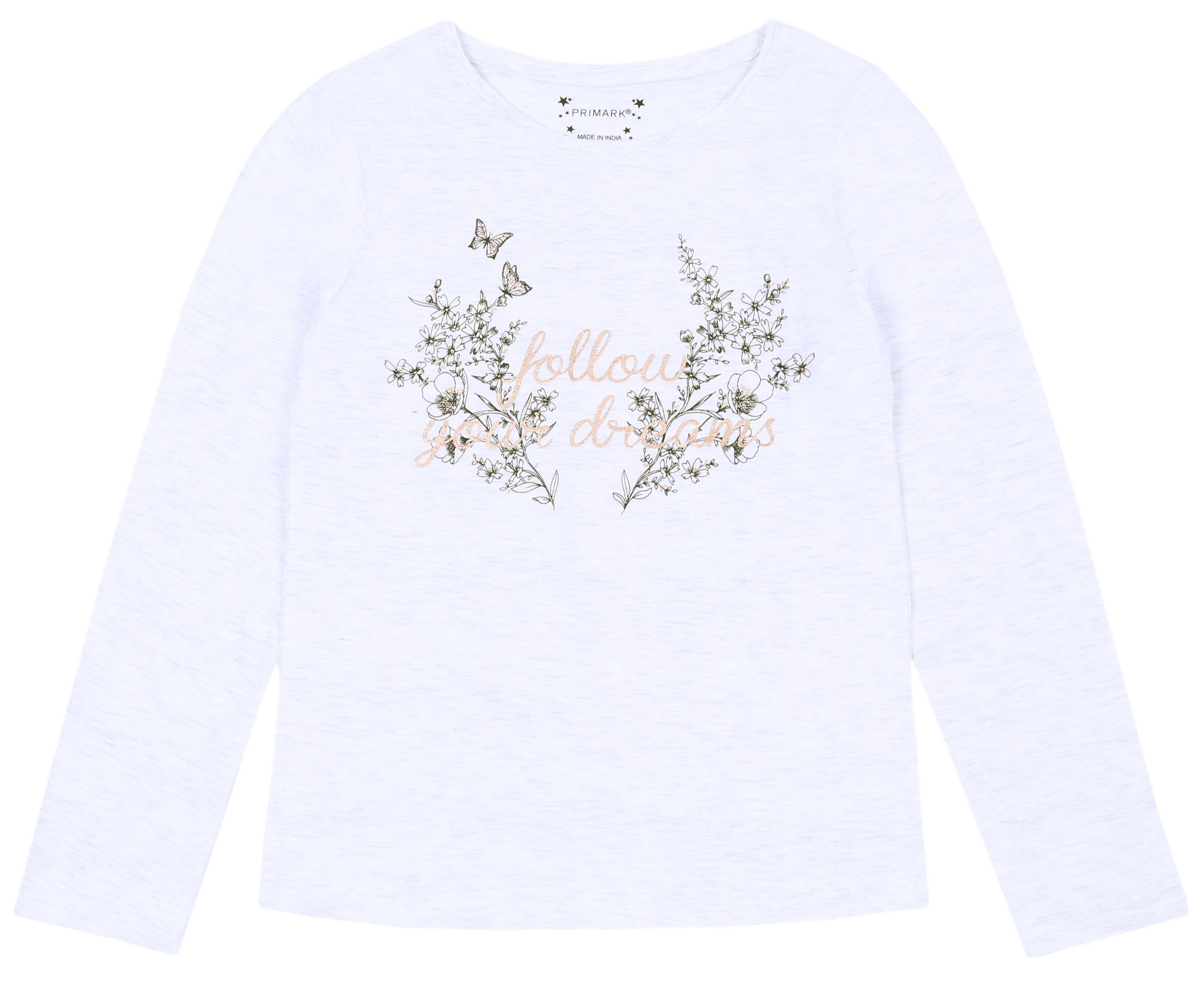 Langarmbluse Bluse mit Aufdruck ecru 12-13 Jahre