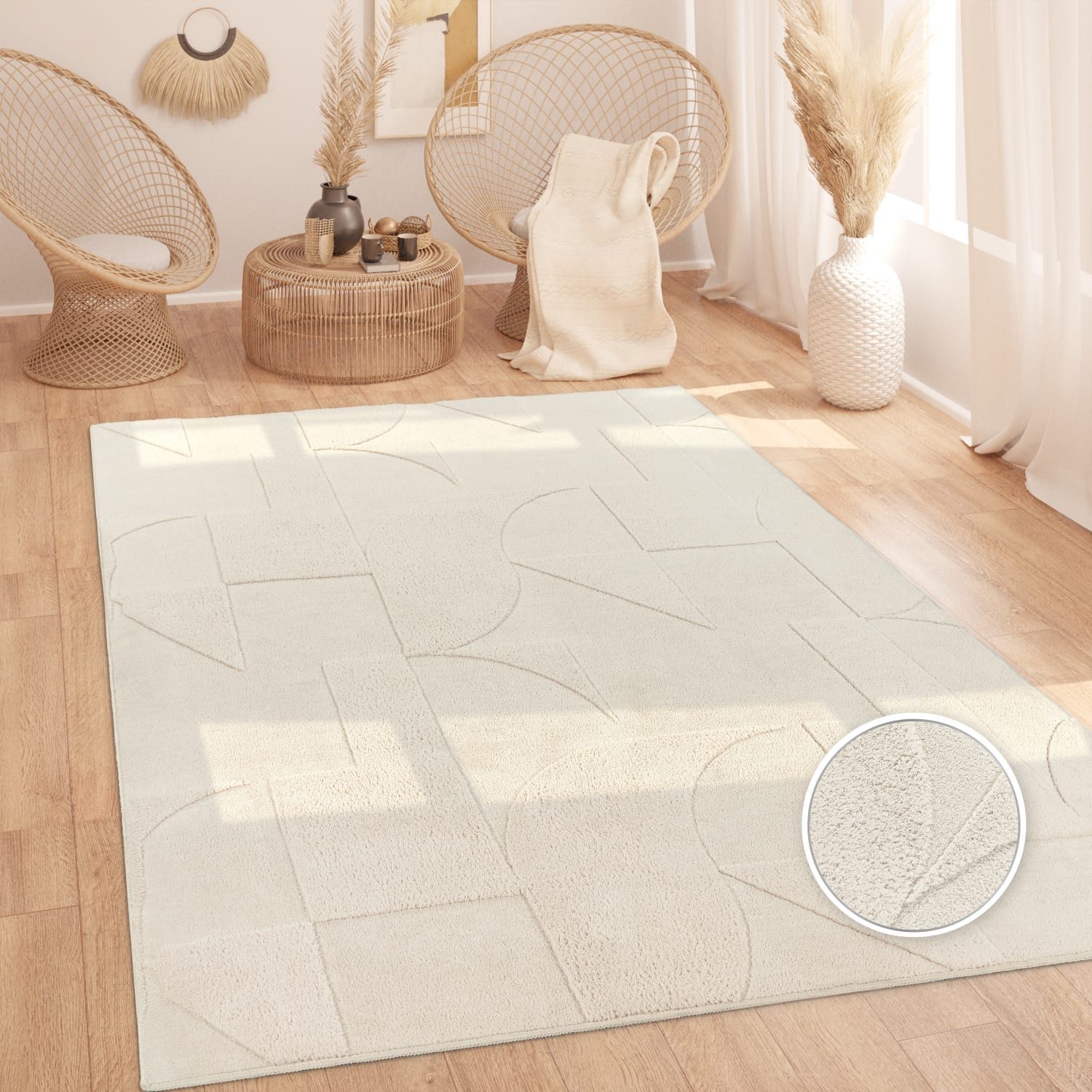 KADIMA DESIGN Teppich waschbar Struktur Wohnzimmer schmutzabweisend Teppich günstig online kaufen