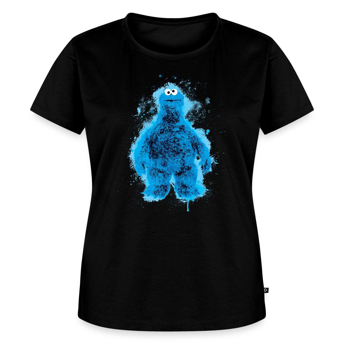 Spreadshirt T-Shirt Sesamstraße Krümelmonster Farbspritzer Frauen Premium T günstig online kaufen