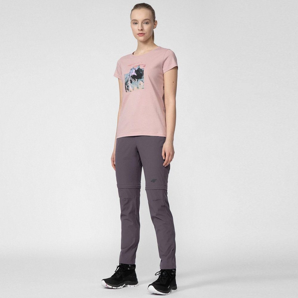 Maglietta Termica Funzionale Donna 4F Hilke – Manica Lunga, Mezza Zip, Morbida, Slim Fit – Caldo E Traspirante