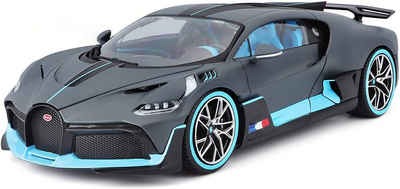 Bburago Modellauto Bugatti DIVO (grau), Maßstab 1:18, Originalgetreue Innenausstattung