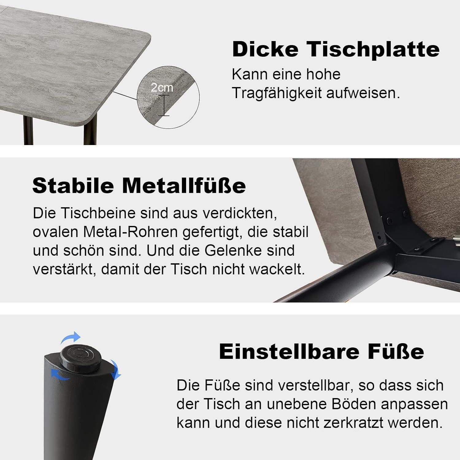 Jiexi Essgruppe Esszimmerset ausziehbar auf 2m, robuster MDF-Tisch mit 8 Stühlen – Bild 5 von 5