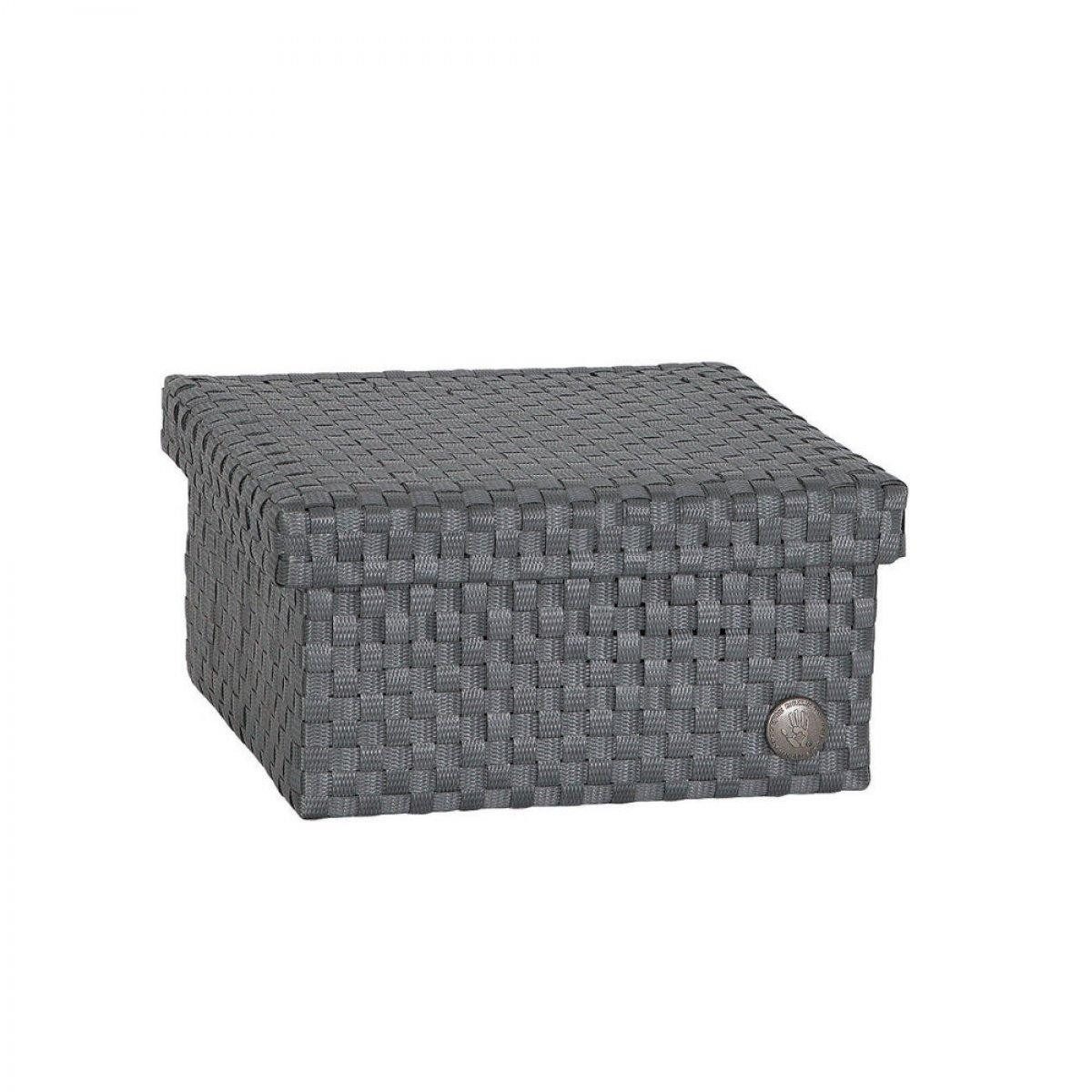 Handed By Badorganizer Handed By Aufbewahrungskorb Mit Deckel Cube Dark Grey (Medium)