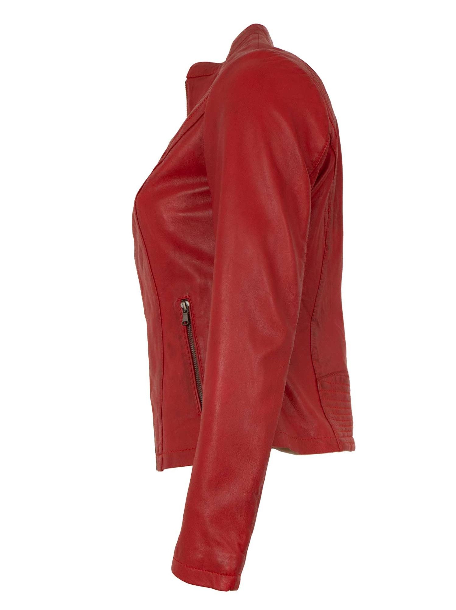 7eleven Lederjacke Mia 7eleven - Damen Lederjacke Lammnappa rot günstig online kaufen