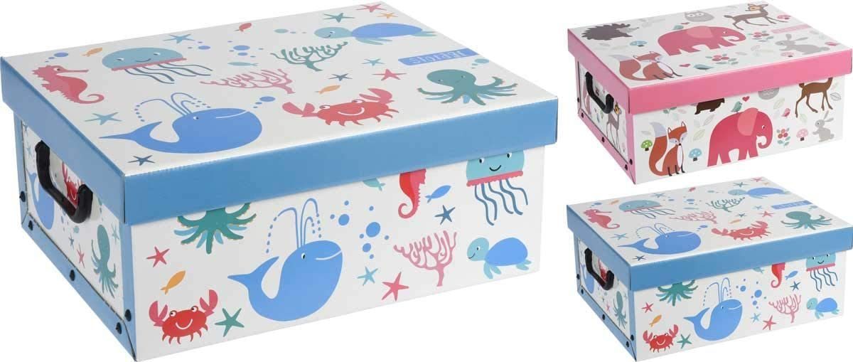 made2trade Aufbewahrungsbox »Tierwelten« (2 Stück), in Pink und Blau