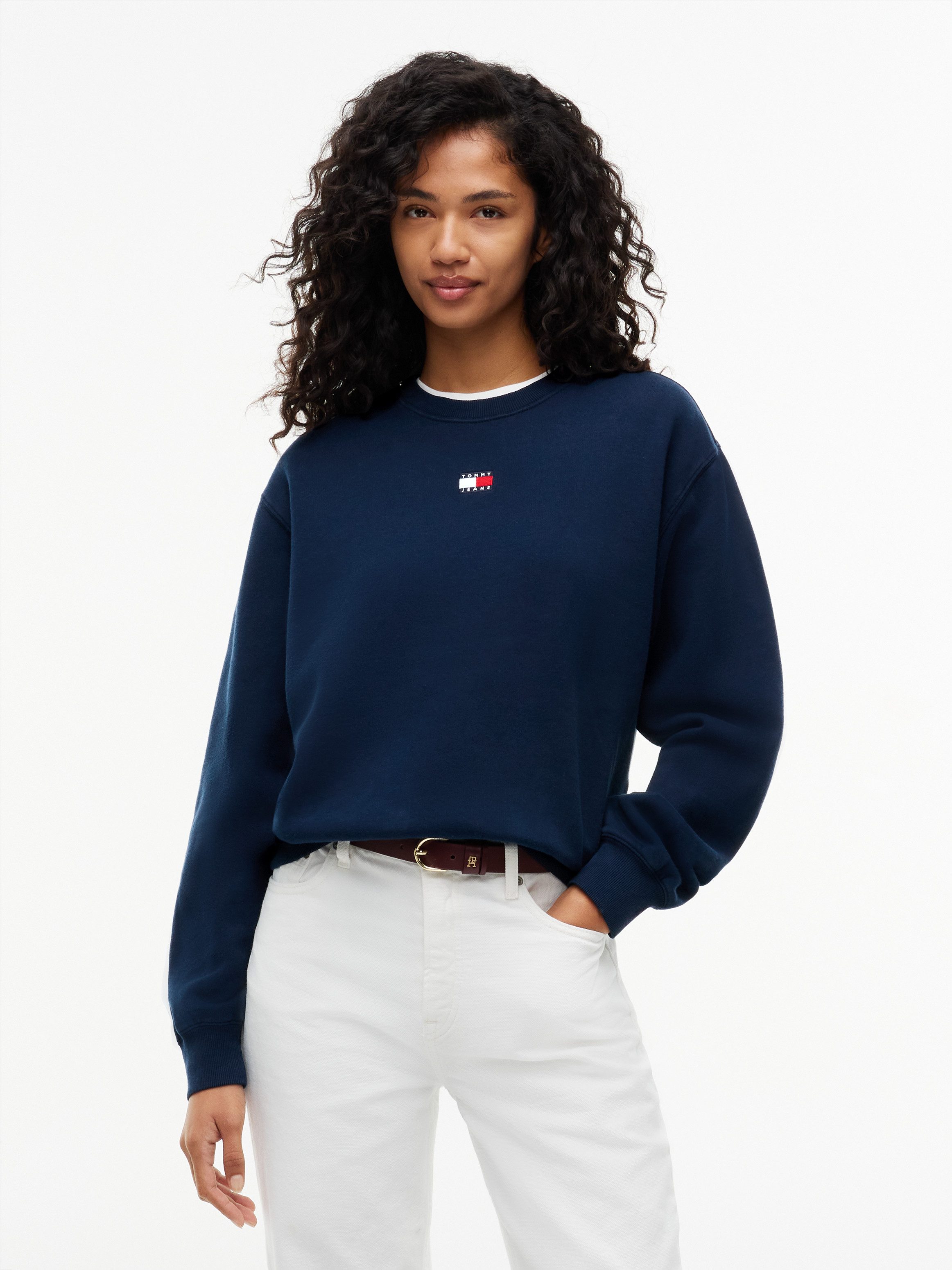 Tommy Jeans Sweatshirt TJW BADGE CREW EXT Baumwollmischung