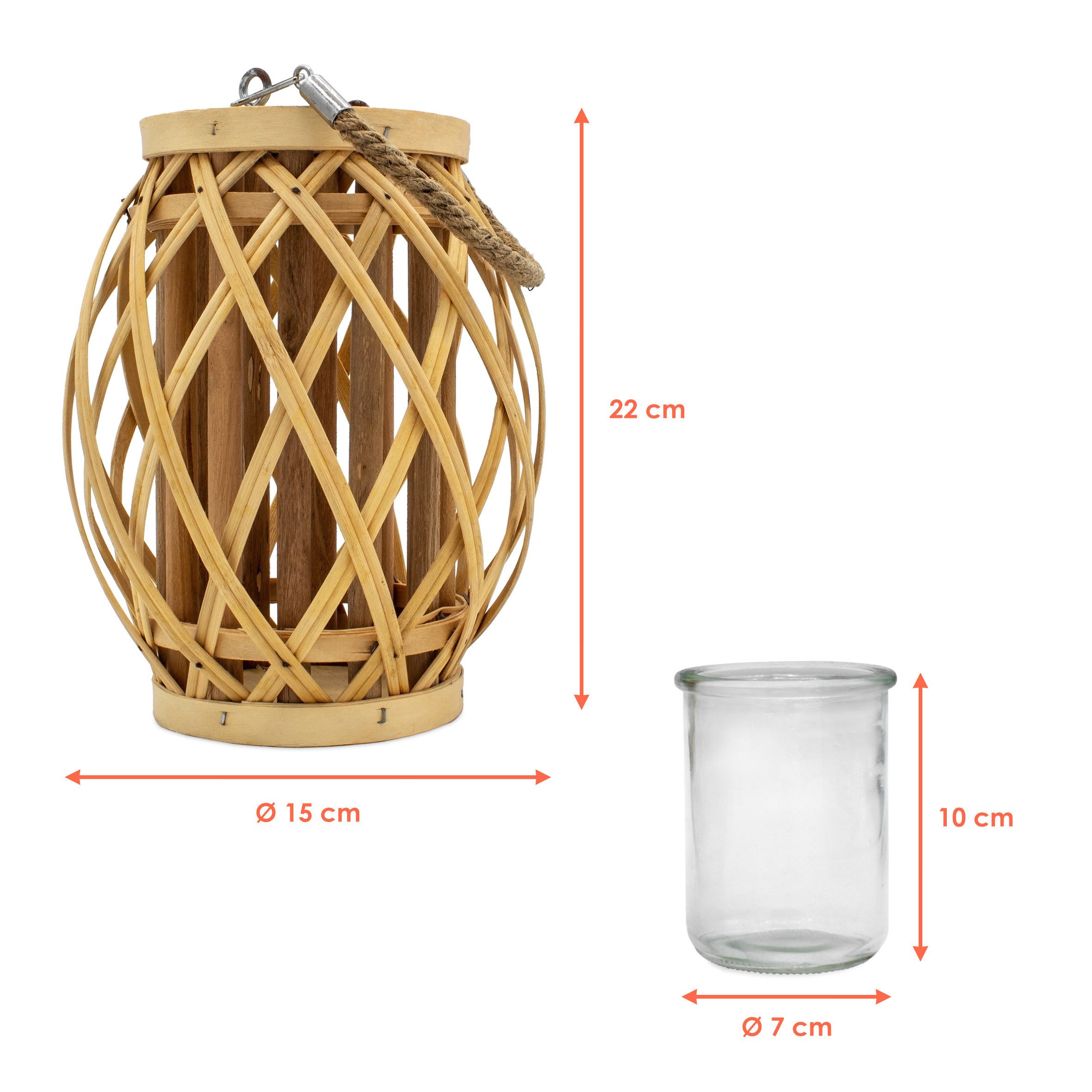 Spetebo Windlicht Holz Laterne mit Kerzenglas günstig online kaufen