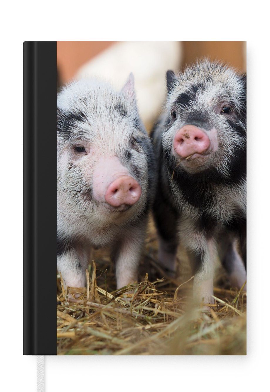 MuchoWow Notizbuch Schwein - Tiere - Ferkel, Journal, Merkzettel, Tagebuch, Notizheft, A5, 98 Seiten, Haushaltsbuch
