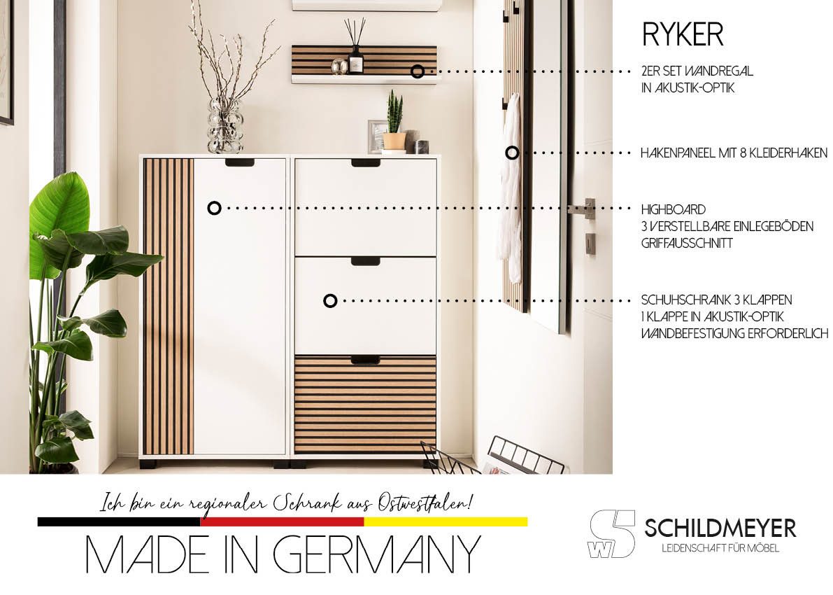 Schildmeyer Spiegel Ryker, Spiegelelement, Made in Germany, B: 30 cm (1-St), Solide Verarbeitung - Dieses Produkt ist in Deutschland gefertigt