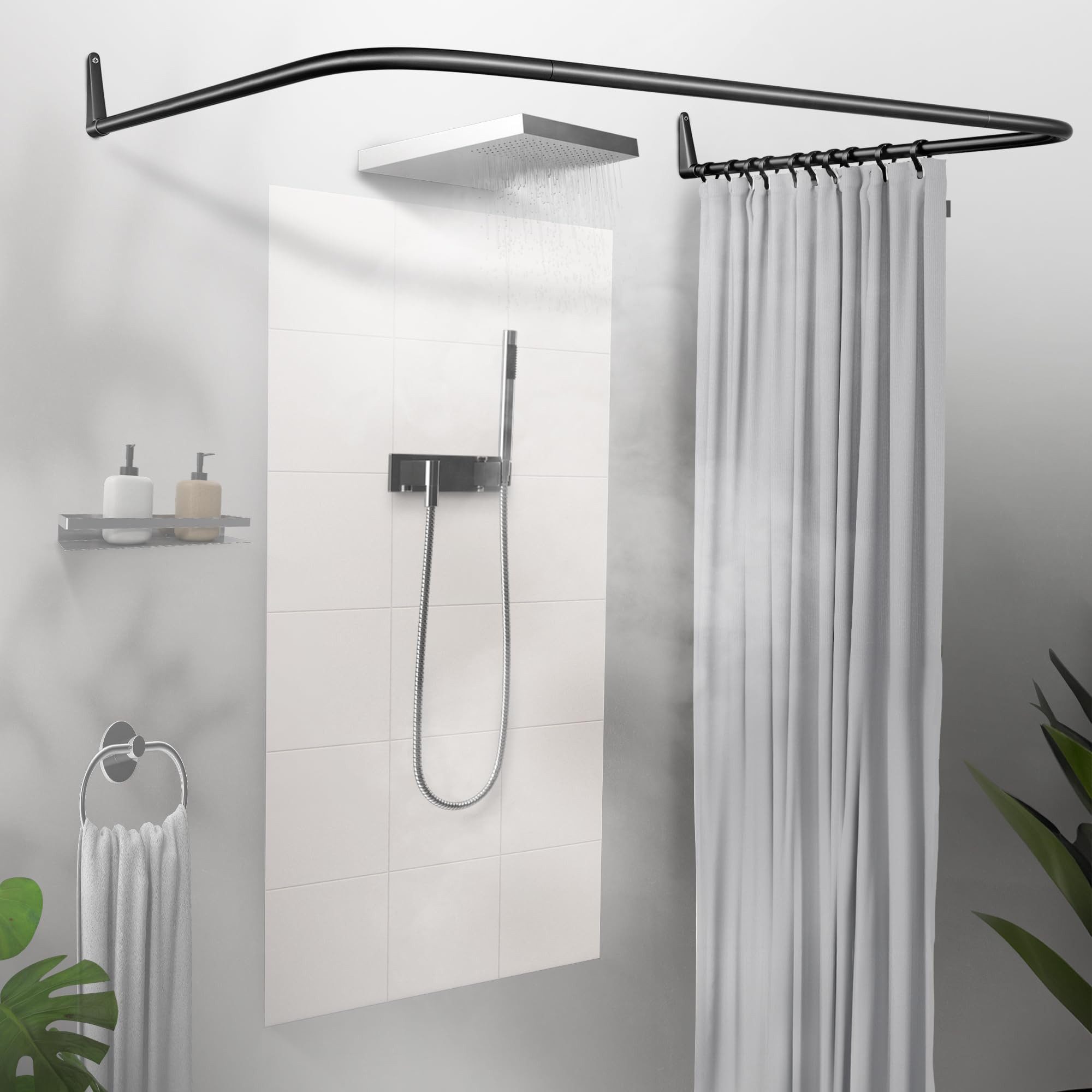 Erica Duschvorhangstange Winkelstange Dusche 85x95x85 cm, Duschstange für V günstig online kaufen