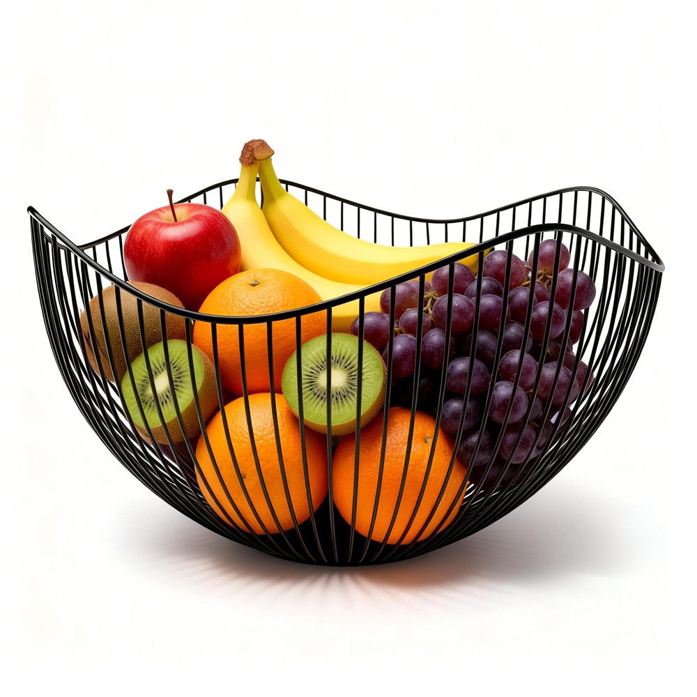 TUWENA Obstschale Metall Obstschale, Rund Früchtekorb, für Obst, Gemüse, Kleinigkeiten