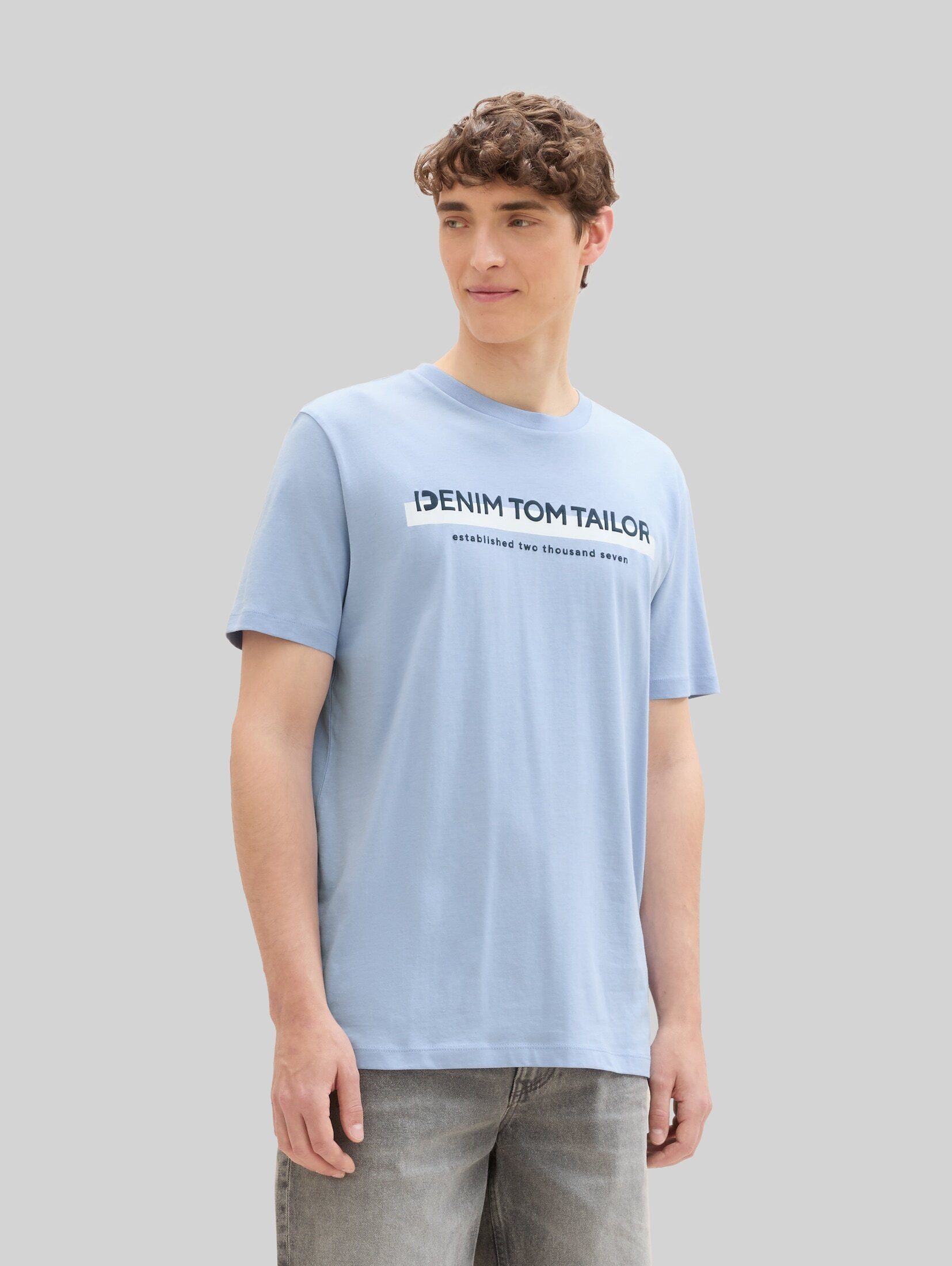 TOM TAILOR Denim T-Shirt T-Shirt (im Einserpack) T-Shirt mit Logo-Print