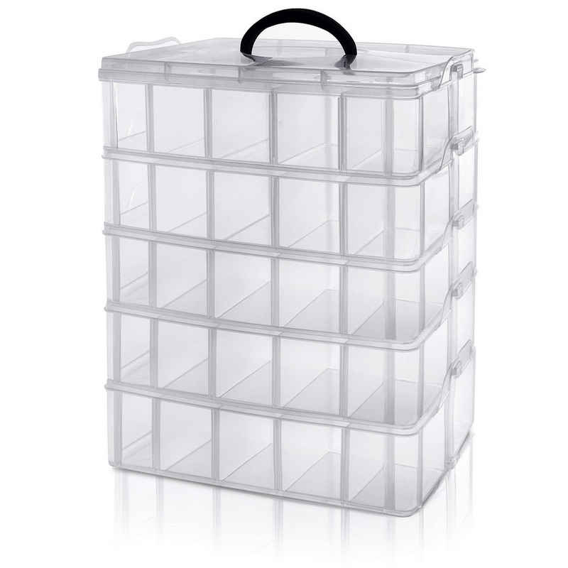 Belle Vous Aufbewahrungsbox BELLE VOUS 5 Ebenen Transparente Sortierboxen für Kleinteile mit 50