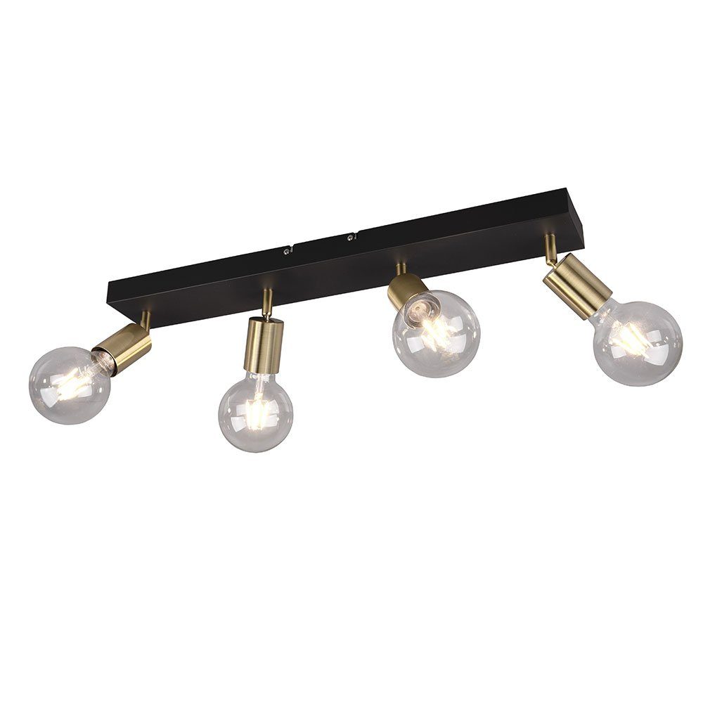 Metall 4-flammig schwenkbar etc-shop nicht L schwarz inklusive, Leuchtmittel LED Deckenlampe gold Deckenleuchte, Spotleiste 60cm