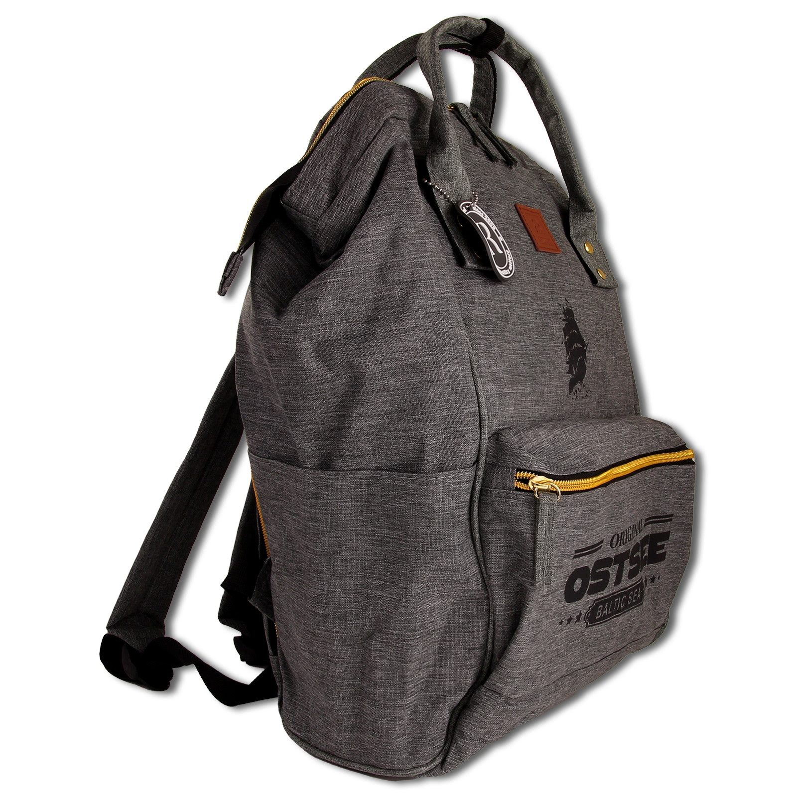 Robin Ruth Freizeitrucksack Robin Ruth Rucksack Baumwolle grau, Damen, Herren Rucksack Baumwolle, grau ca. 40cm hoch