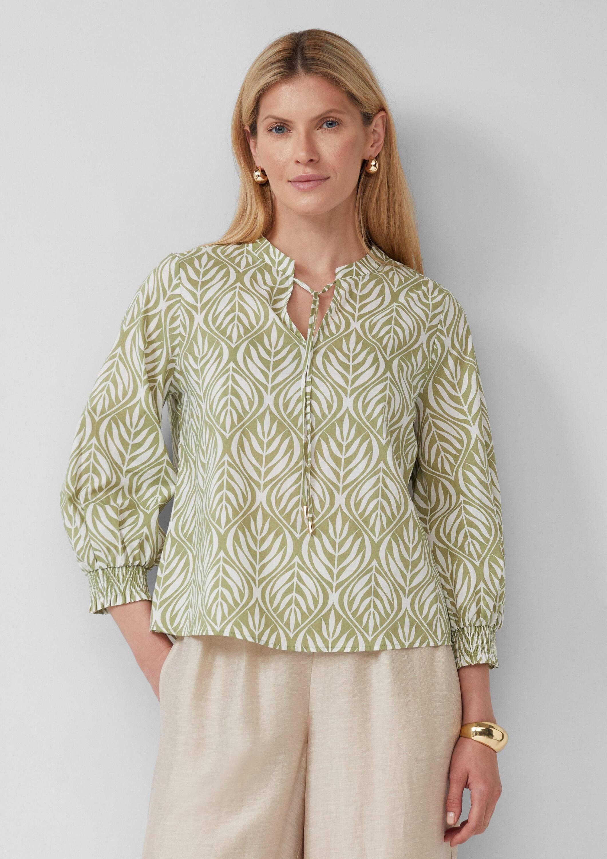 s.Oliver Kurzarmbluse Bluse Tunikabluse mit 3/4-Ärmeln und All-over-Print günstig online kaufen