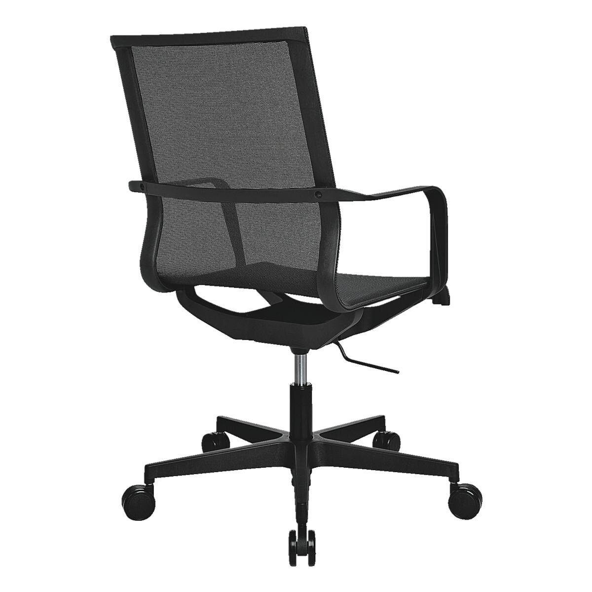 Life schwarz TOPSTAR mit Netzlehne und Schreibtischstuhl 40, Sitness Armlehnen, 3D-Sitztechnik Flachsitz,