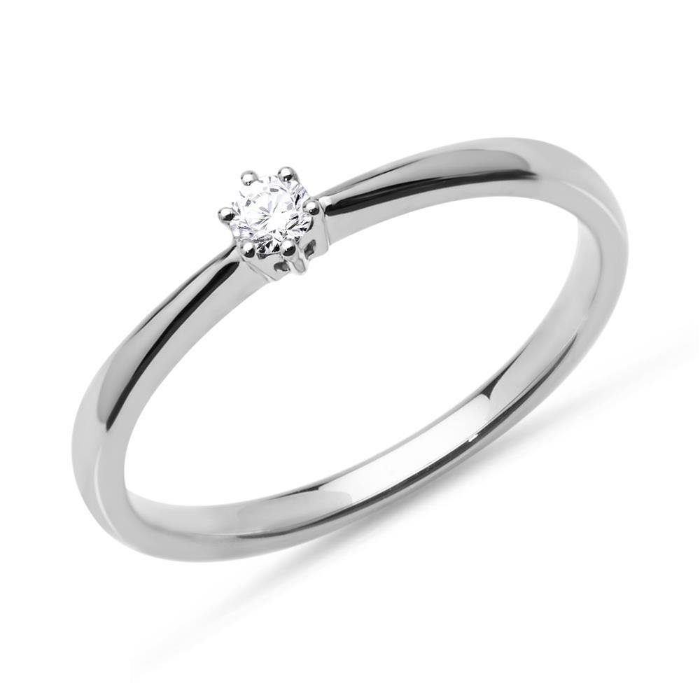 Unique Verlobungsring Verlobungsring Weißgold 0,1 ct. Diamant VR0133