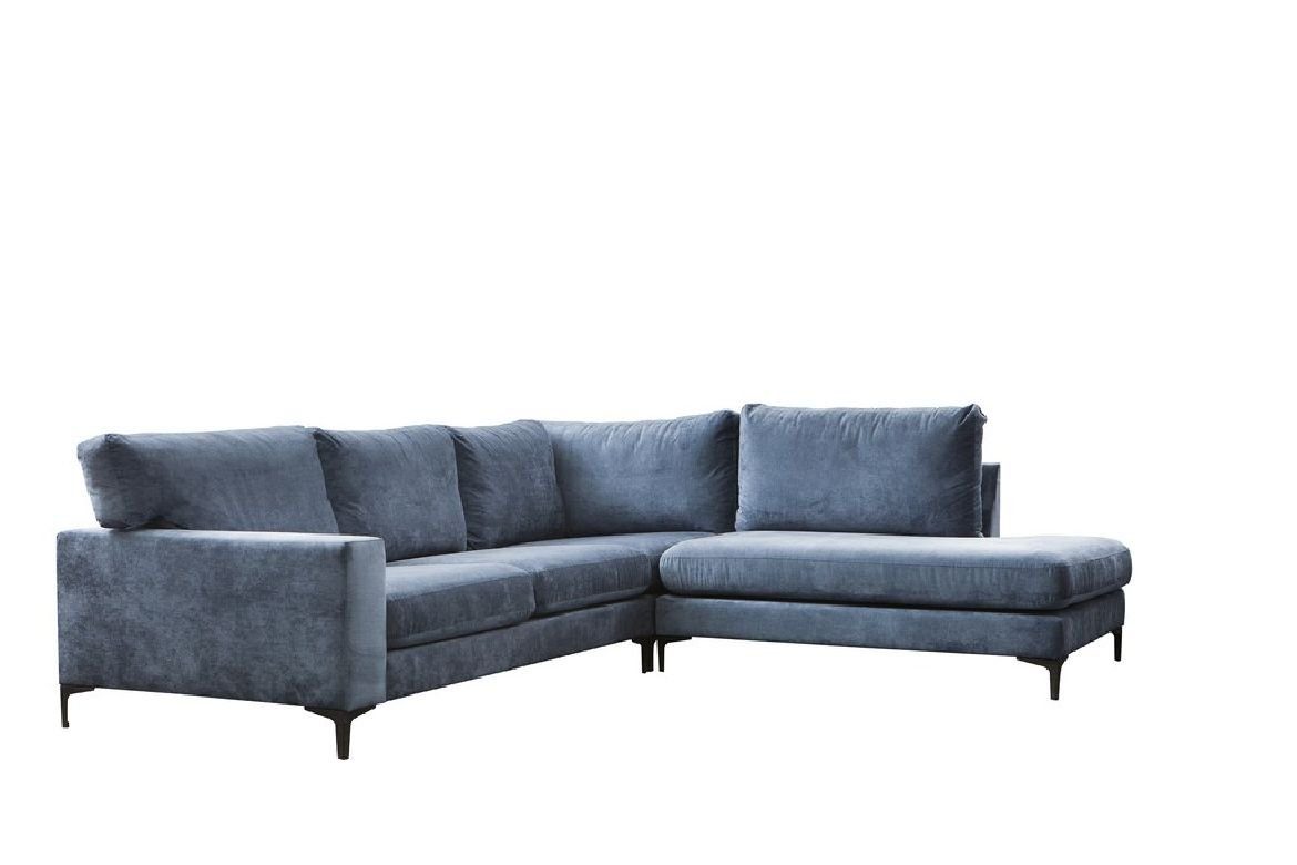 JVmoebel Ecksofa, Sofa Ecksofa Stoff Couch Designer Wohnlandschaft Blaues Sofa Textil