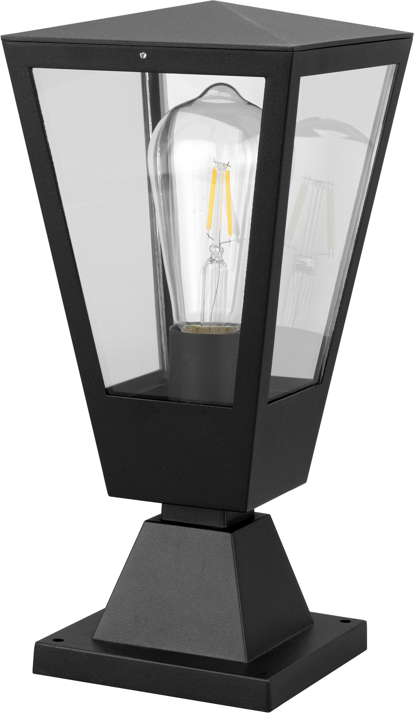 Brilliant Sockelleuchte Westcliff, ohne Leuchtmittel, Sockelleuchte 14 x 14 x 31 cm, E27, Aluminium Glas, anthrazit