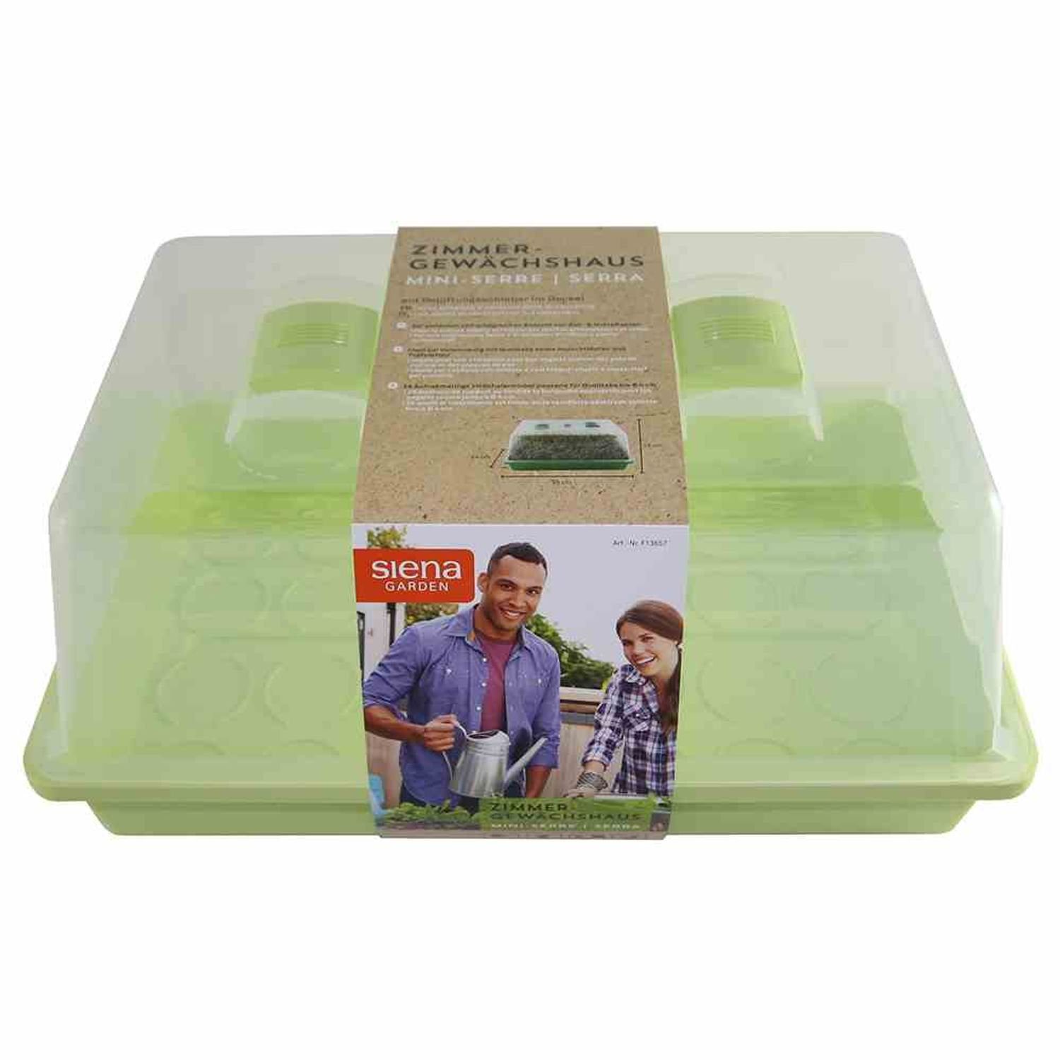 Siena Garden Gewächshaus Zimmergewächshaus Uni-Grow, 38x24x18cm pastellgrün