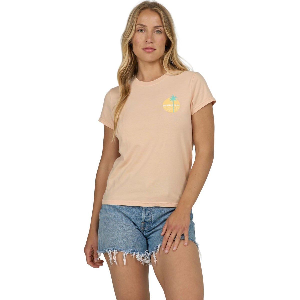 Salty Crew Kurzarmshirt Simplicity Modern Tee Stilvolles Damen-T-Shirt mit tailliertem Schnitt und Flügelärmeln aus