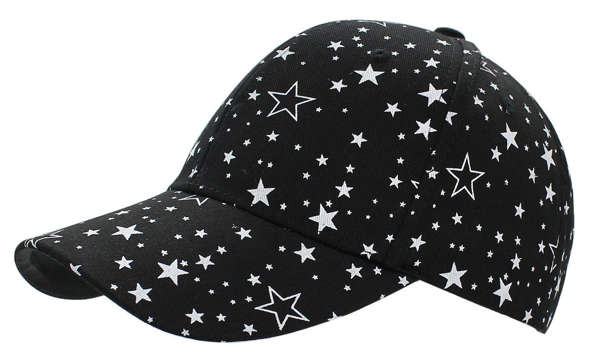 dy_mode Baseball Cap Damen Baseballkappe Schirmmütze Sterne K224-Schwarz Size Kappe Frauen One mit Muster
