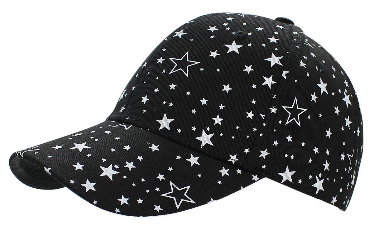 Size dy_mode Cap Kappe Sterne Frauen Baseball K224-Schwarz Damen mit Schirmmütze Baseballkappe Muster One