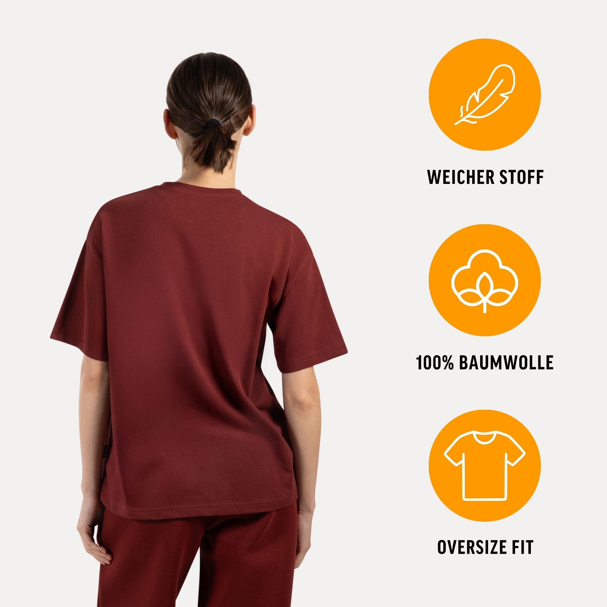 Smilodox T-Shirt Lyanna, Oversize Lässiges Shirt, 100% Baumwolle, gravierte günstig online kaufen
