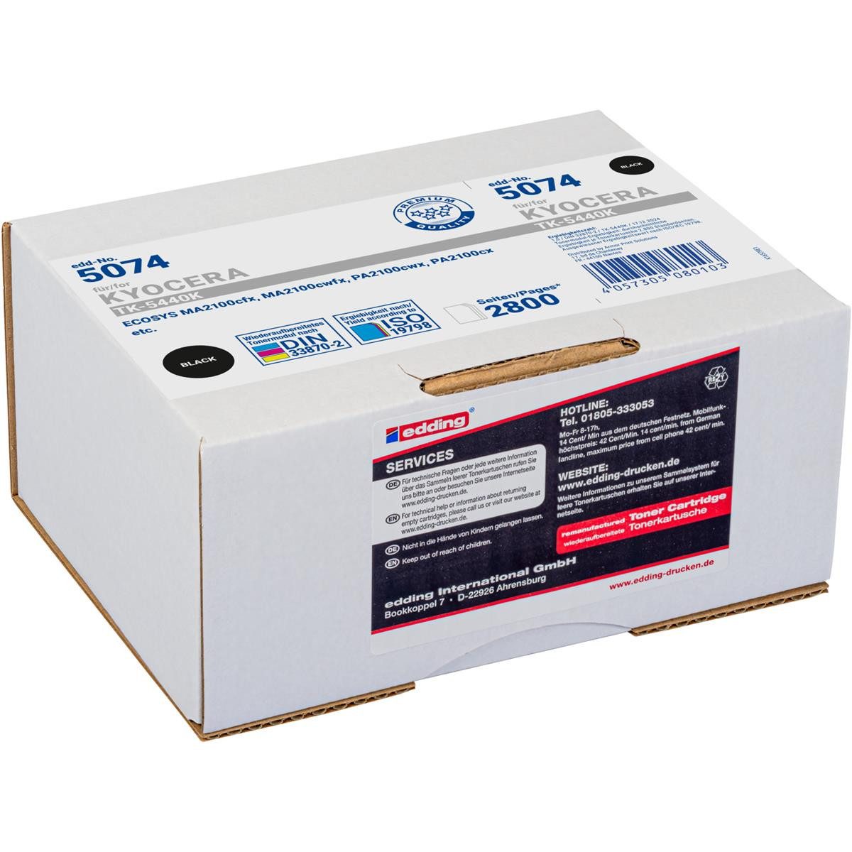 edding Tonerpatrone edding 18-5074 edding schwarz Toner kompatibel zu KYOCERA TK-5440K