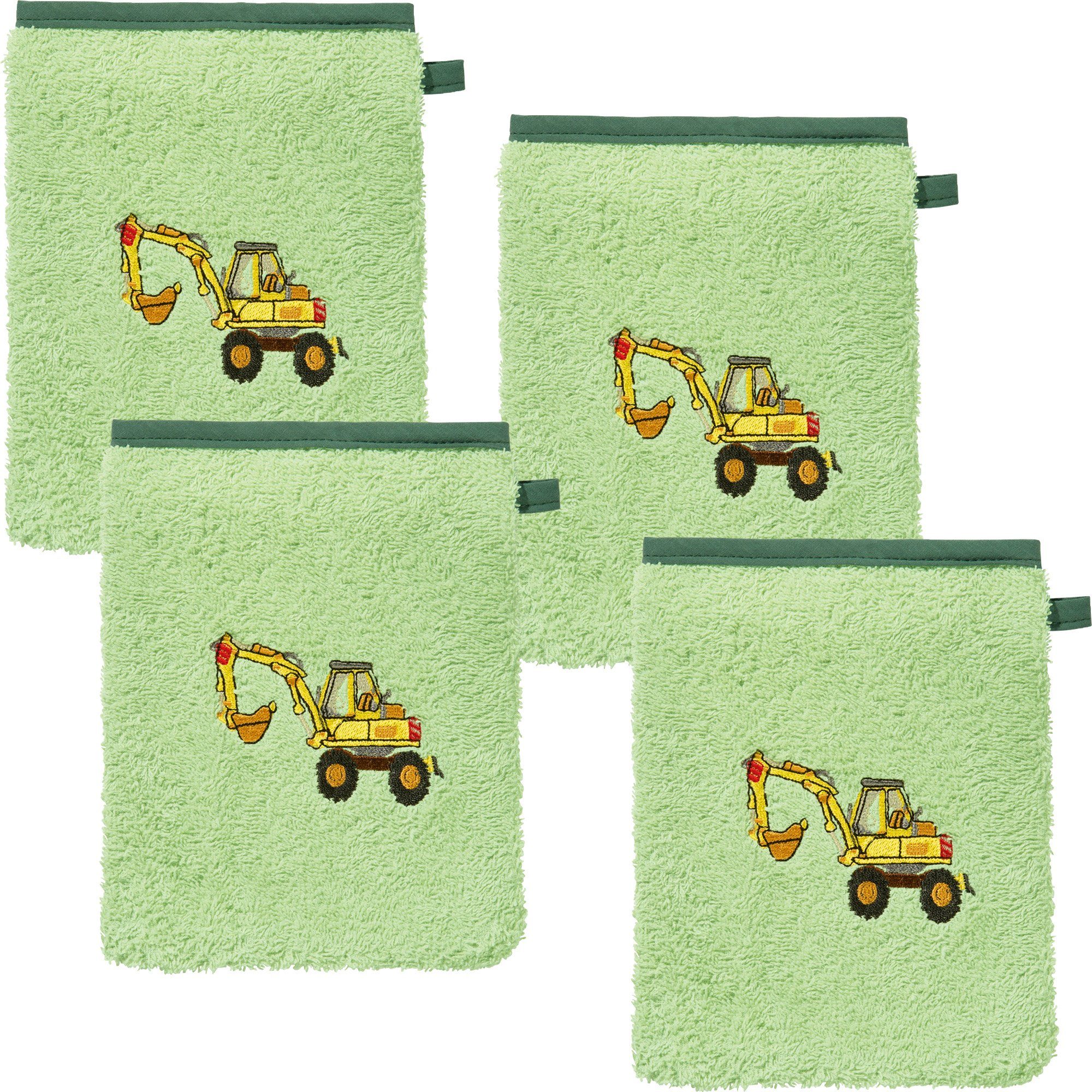 Erwin Müller Waschhandschuh Kinder-Waschhandschuh 4er-Pack, Walk-Frottier Uni