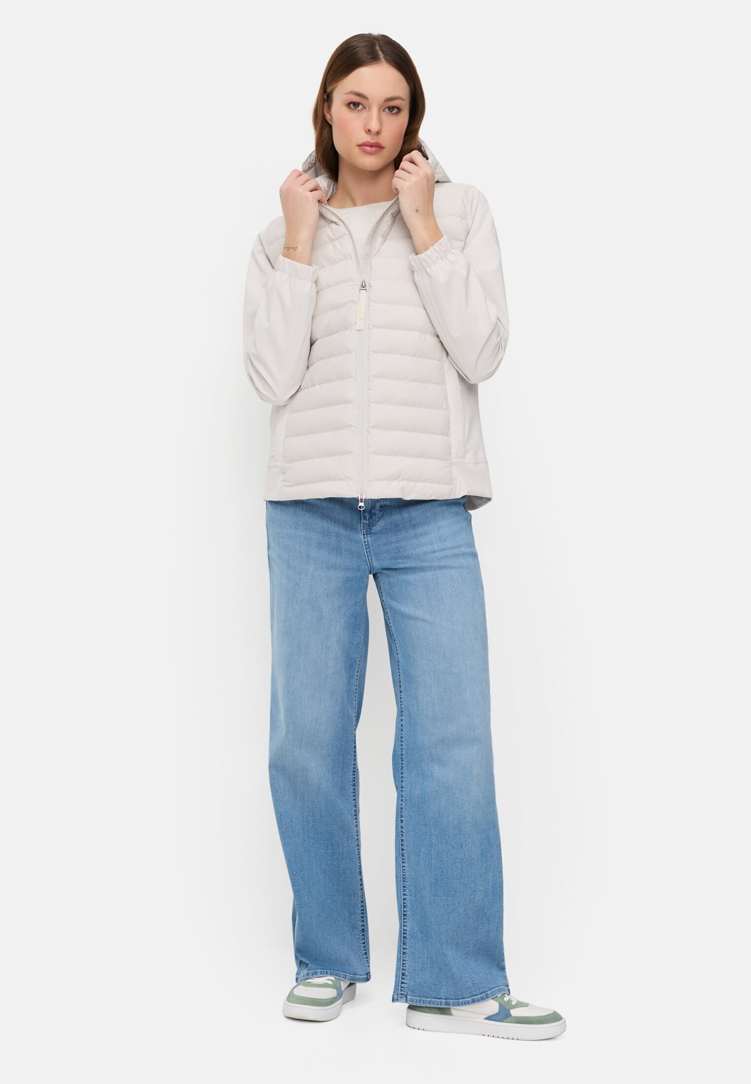 camel active Funktionsjacke mit verstellbarer Kapuze Langarm Markenlogo